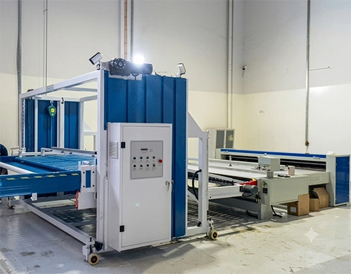 Máquina apiladora de cuero